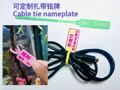 可定制的扎带铭牌Cable tie nameplate