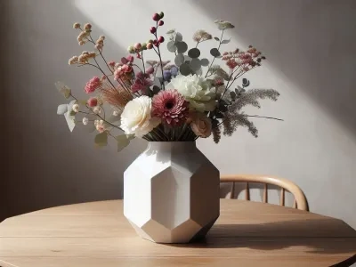 现代八角设计花瓶