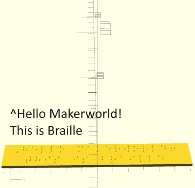 可定制的盲文标志（OpenSCAD）- 提供示例