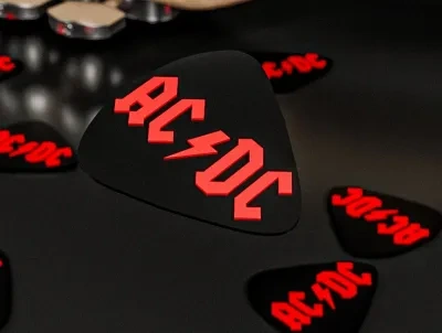AC/DC吉他拨片3D标志