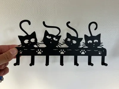 猫墙钥匙架