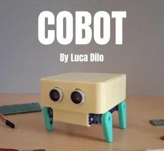 COBOT: 四个舵机腿和距离传感器机器人