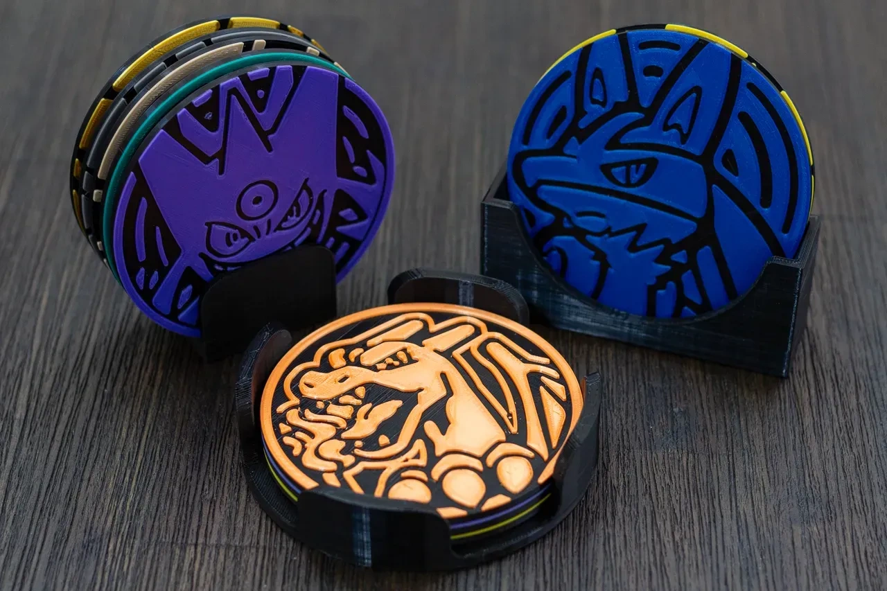 宝可梦杯垫第一集- 喷火龙、路卡利欧等等- 免费3D 打印模型- MakerWorld