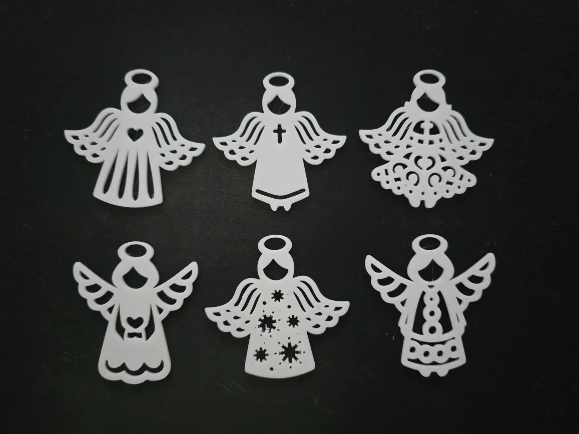 6个2D圣诞天使装饰品,适用于圣诞树 来自 3Devil - MakerWorld