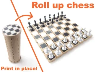 卷起来的国际象棋-一体打印-(无需TPU/组装)