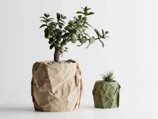 碎纸植物盆栽