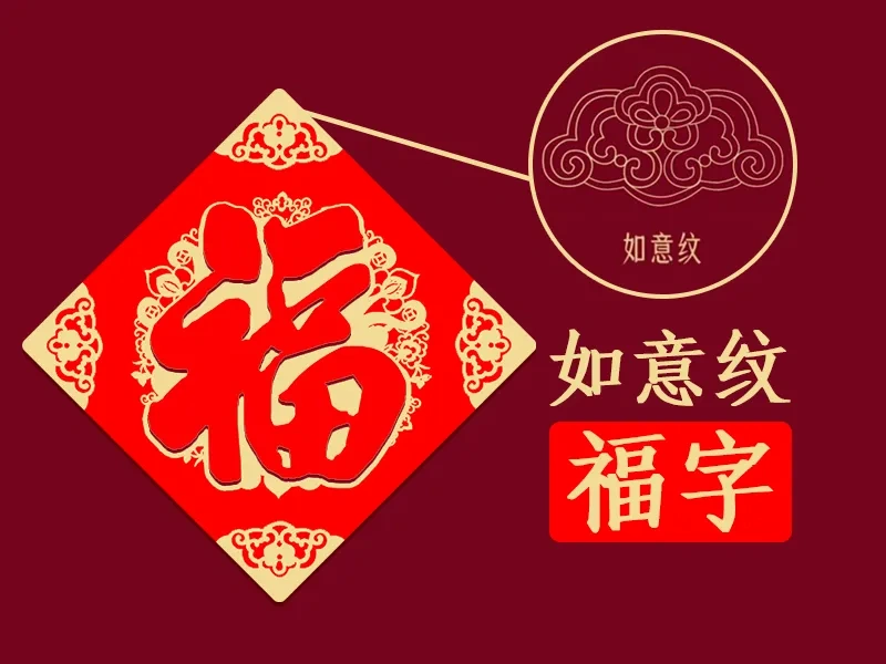 如意纹福字Ruyi Pattern Fortune Character 来自 小夜 - MakerWorld