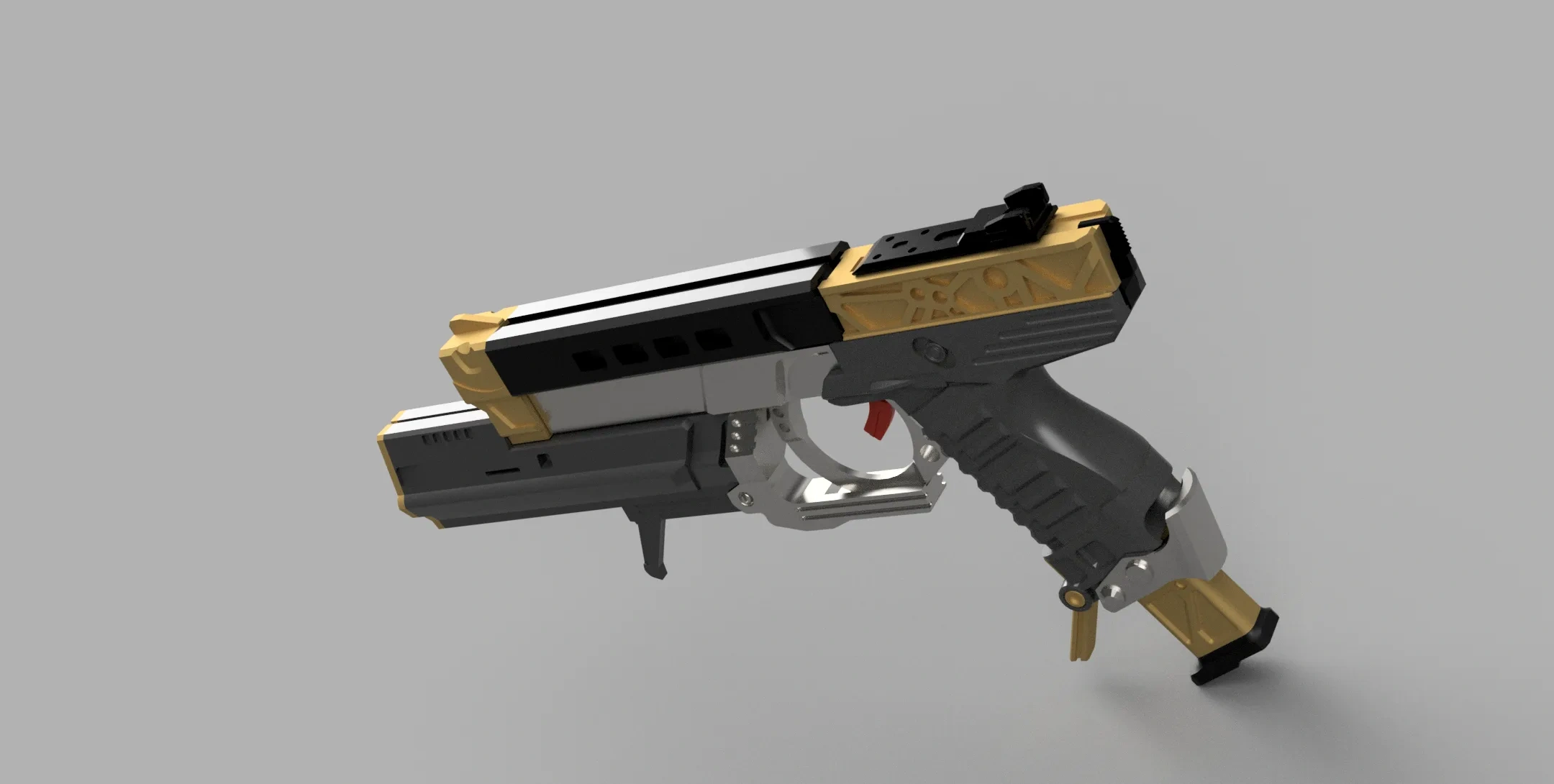 游戏《命运2》魔鬼之厄副手武器科幻手枪玩具模型(无功能) 来自 补补觉去 MakerWorld:免费下载 3D 模型