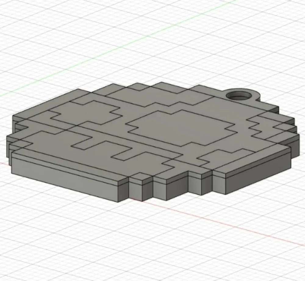 像素艺术任天堂蘑菇NFC钥匙扣 来自 miky mako MakerWorld：免费下载 3D 模型