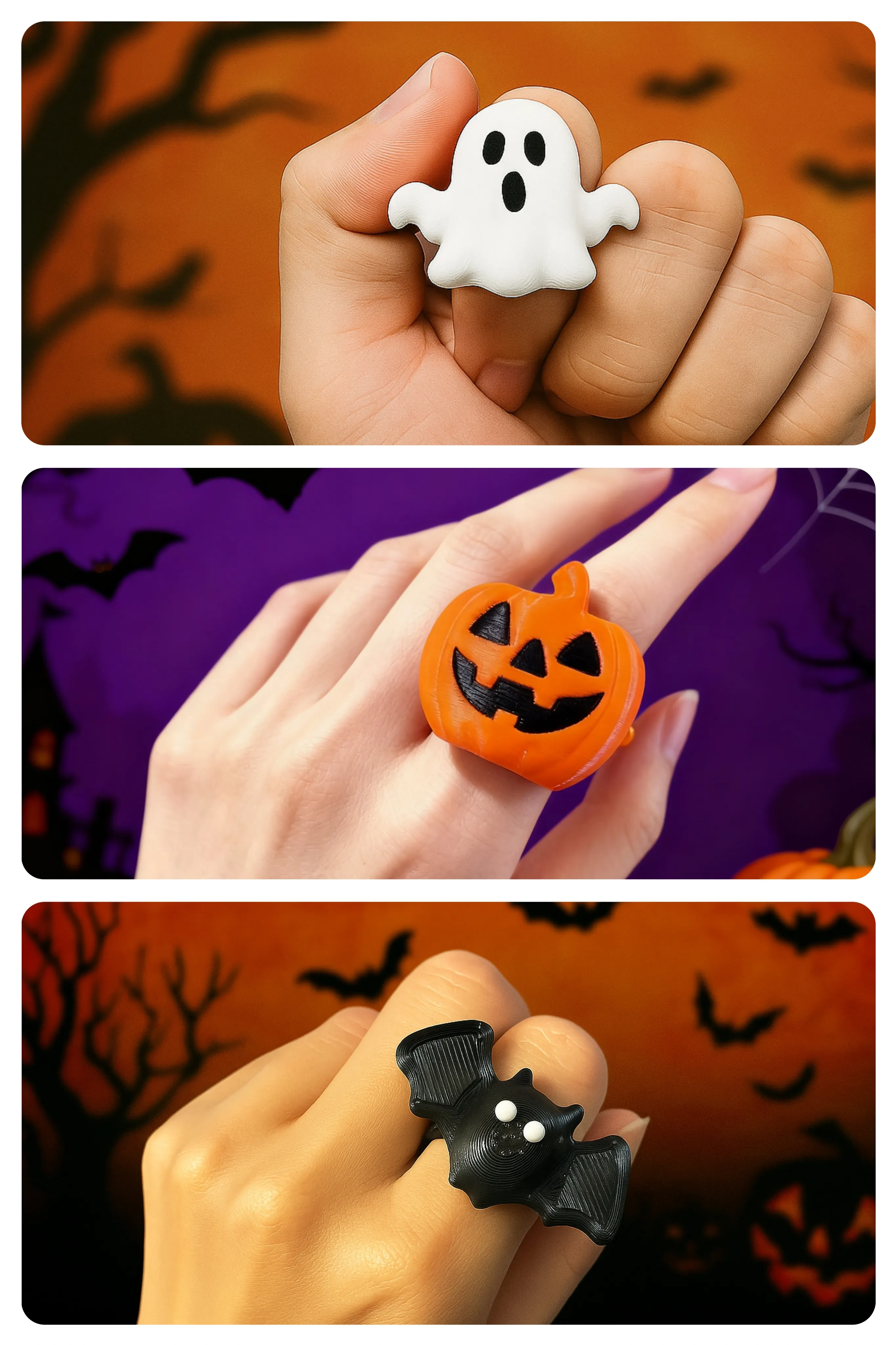 Halloween Bat Ring - 一雕造物 | Nexprint: Free 3D Model Downloads