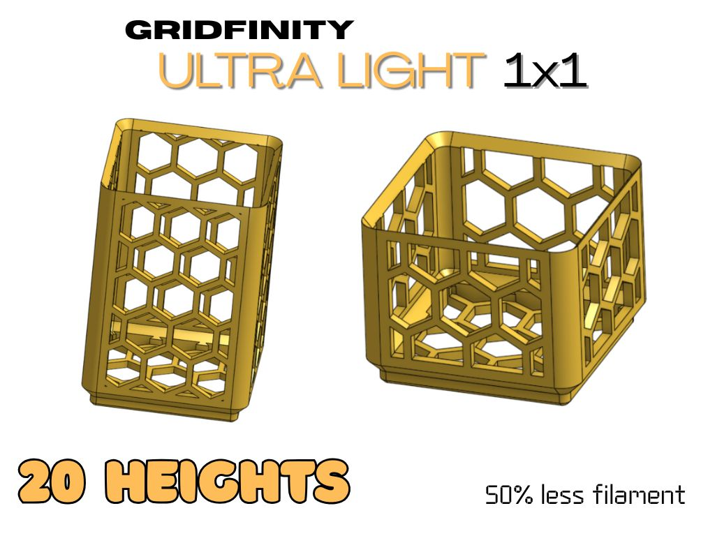Gridfinity ULTRA light 1x1 (20种高度，从1-20) 来自 Ravn MakerWorld：免费下载 3D 模型
