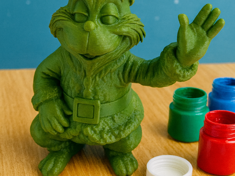 绿毛怪格林奇风格桌面吉祥物（DIY涂色版） 来自 Pixelform MakerWorld：免费下载 3D 模型