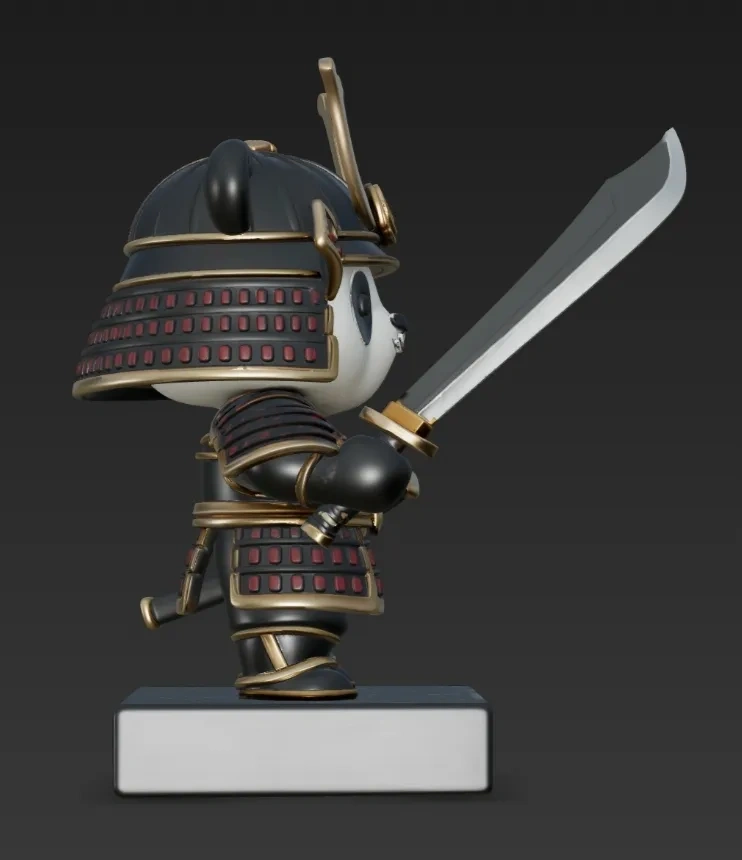 Q 版熊猫武士 - 免费 3D 打印模型 - MakerWorld