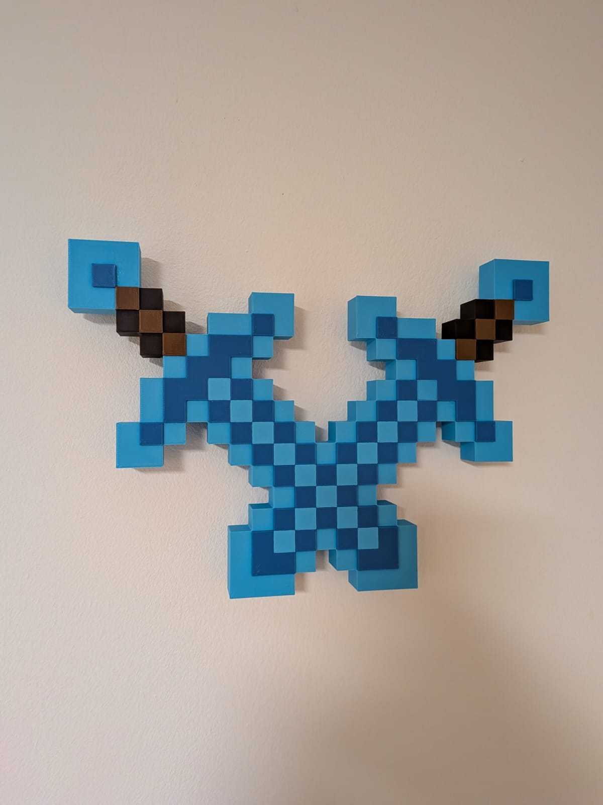 Minecraft 剑墙饰 - 免费 3D 打印模型 - MakerWorld