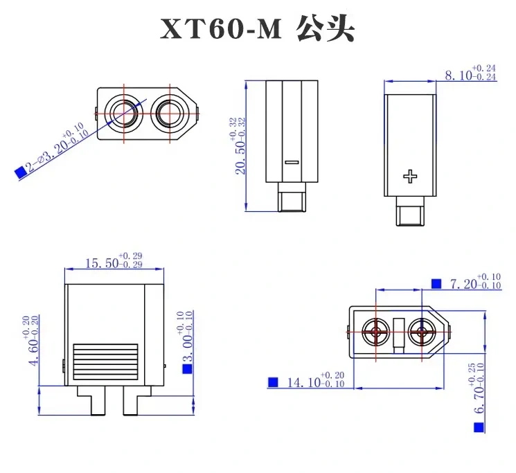XT60-M公头固定面板 - 免费 3D 打印模型 - MakerWorld
