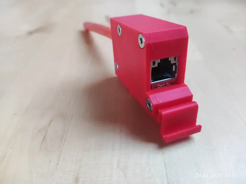 E Dat Module Mount Cat 6 E-Dat 模块 DIN导轨外壳 Metz Connect - 免费 3D 打印模型 - MakerWorld