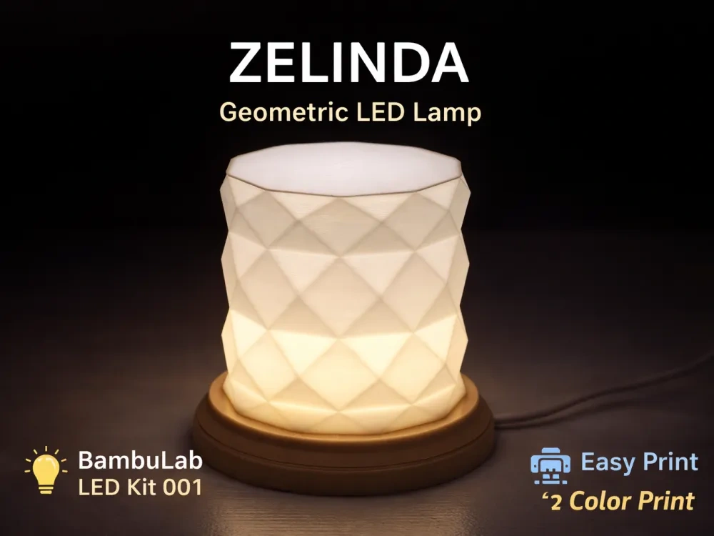 Zelinda – 几何灯|LED套件001|易于打印 - 免费 3D 打印模型 - MakerWorld